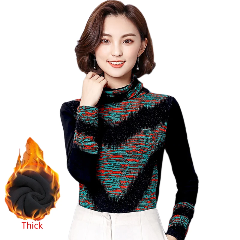 

Fashion 2017 Winter Blouse Women Shirt Tops Velvet Thickening Long-sleeved Shirt Printed Blouse Warm Plus Size Women's Blouses