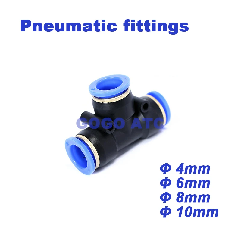 GOGO изометрический тройник 4 мм 6 8 10 Пневматический фитинг|tube fitting|10mm fittingpneumatic tube