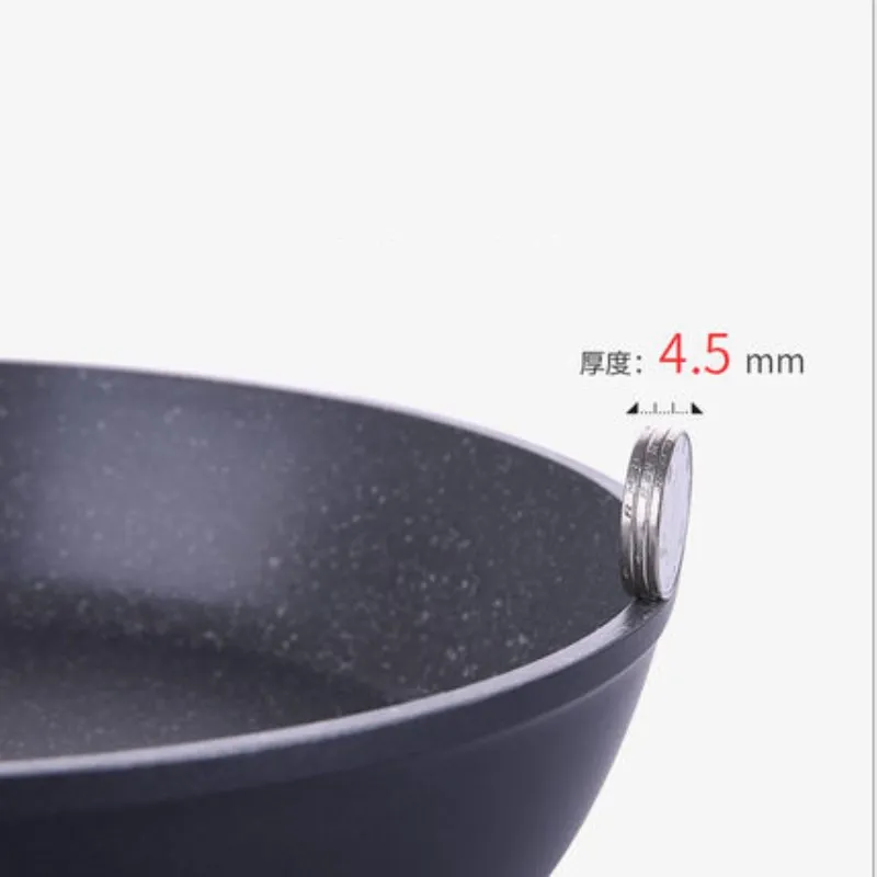 Korean Marble Thick Deep Frying Pan Fried Steak Non-stick Cooker Stone Smokeless Pot Induction Universal Cooking Tool | Дом и сад