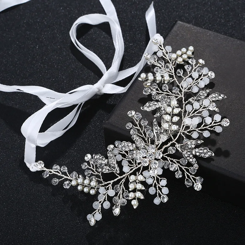 Creative bride's head ornaments leaf flowers headband soft tiara bridal hair with the origin of ornament | Украшения и