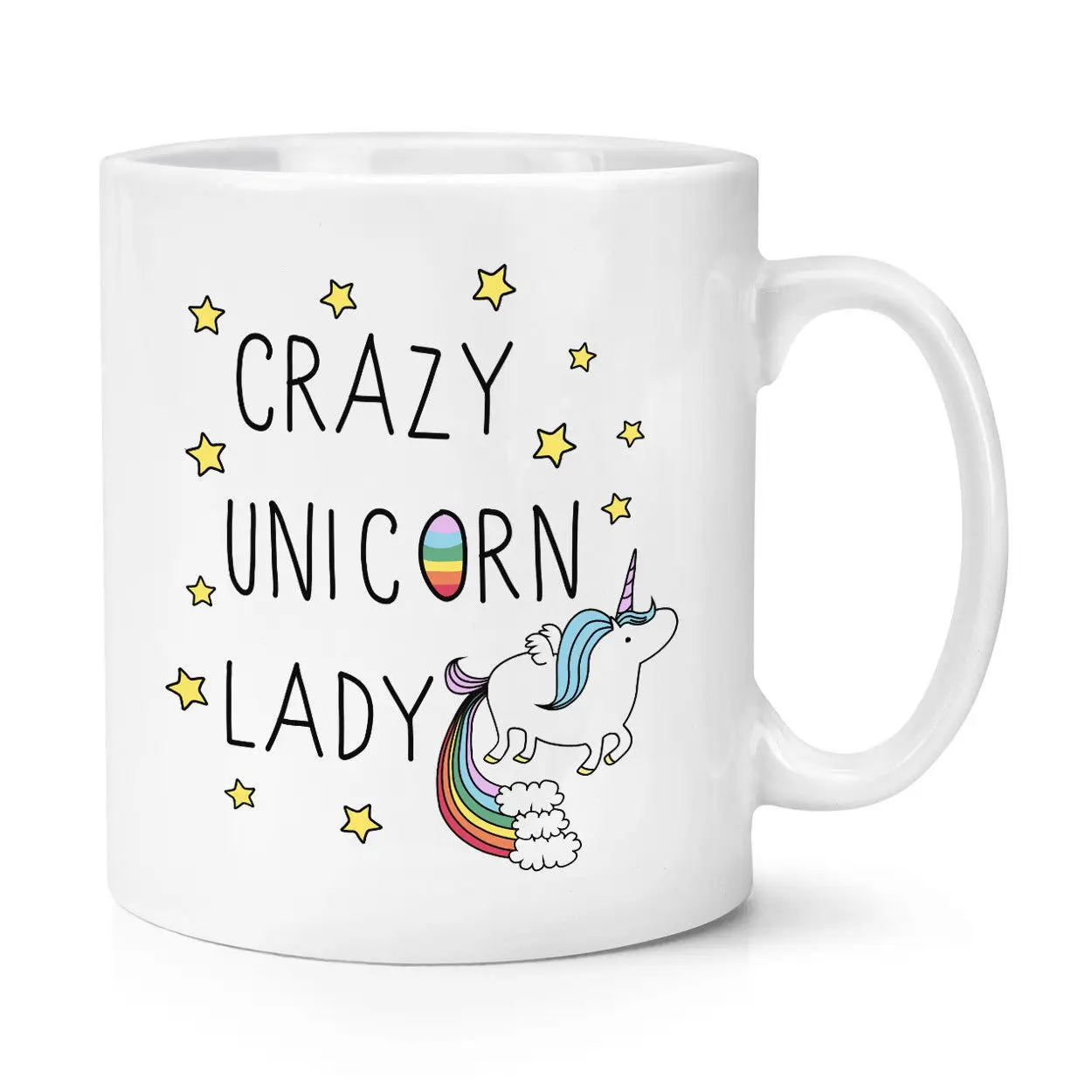 Кружка Crazy Unicorn Lady 10 унций забавная керамическая кофейная кружка с радужками в