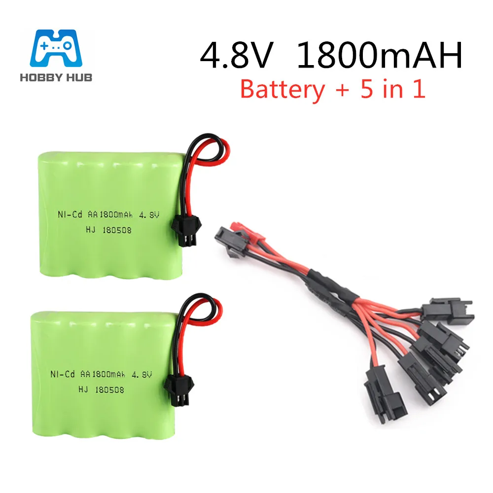 Аккумулятор Ni CD 4 8 В 2/3/4 шт. 1800 мА/ч + USB/5 в 1 кабель для радиоуправляемого автомобиля