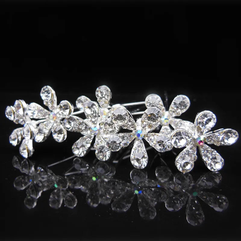 

12 Pcs women new fashion Crystal Flower Hair Pins. Fashion Hair Jewelry. New Wedding Party Bridel Hair Clips.Free Shipping