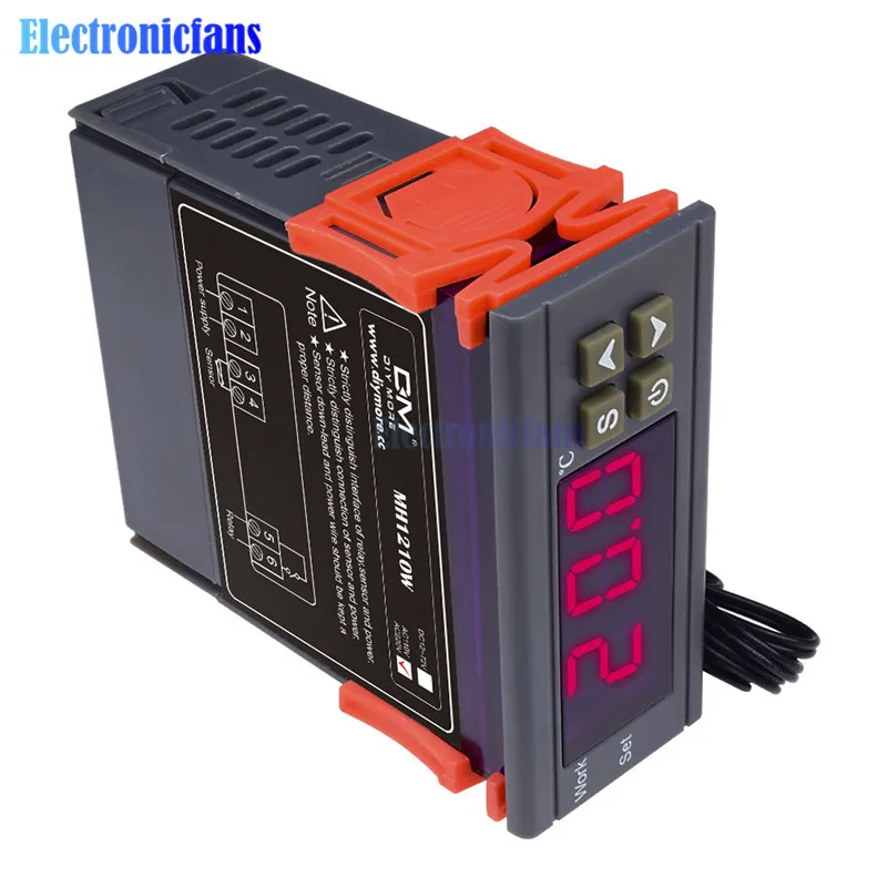 Цифровой регулятор температуры MH1210W AC 90 250V DC 9 72V 10A термостата с датчиком NTC