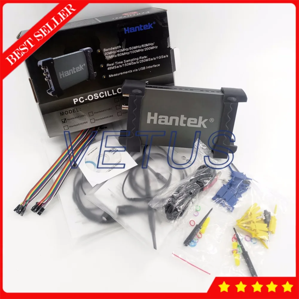Осциллограф на основе ПК HANTEK6022BL 20 МГц 48 Мвыб/с 2 канальный USB цифровой осциллограф