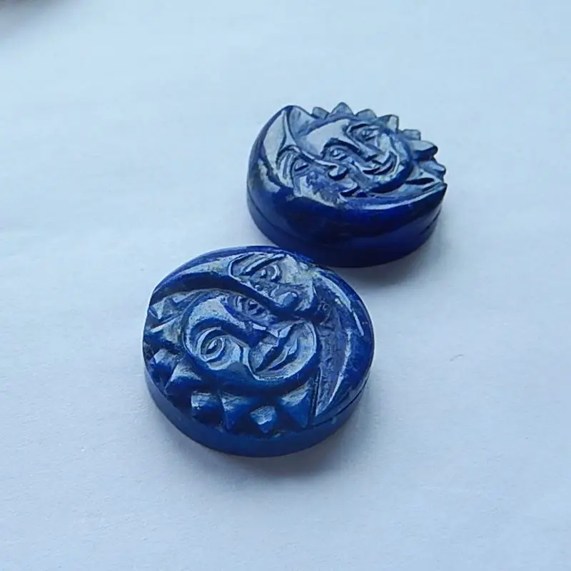 Кабошоны круглые из натурального камня Lapis Lazuli 18x18x4 мм 9 4 г аксессуары для