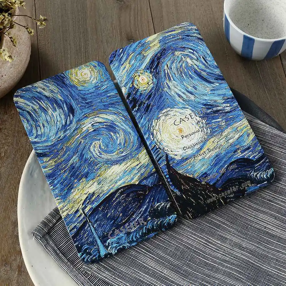CASEIER Starry Night Phone Case + Gift Box For iPhone 5 6 7 8 Plus X Emboss Patterned Cover New Year Unique Funda Capinha |