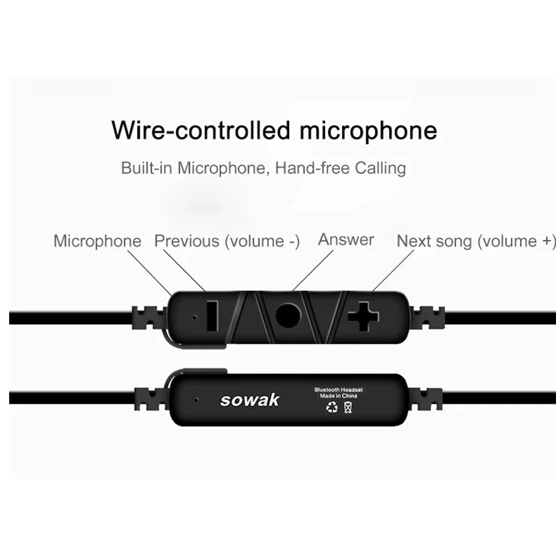 Xgody BT-S4 Спорт Bluetooth наушники-вкладыши Наушники с микрофоном для телефона громкой