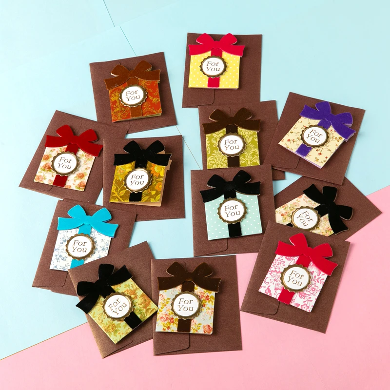 

6pcs vintage flower mini cards birthday greeting message for you gift cards