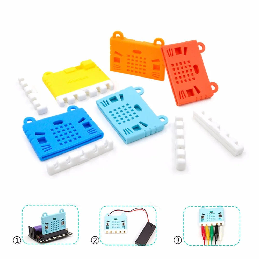 Для micro: силиконовый чехол для бит microbit, защитный чехол или чехол-держатель для батареи, 3 в PH2.0, для 2 батареек AAA