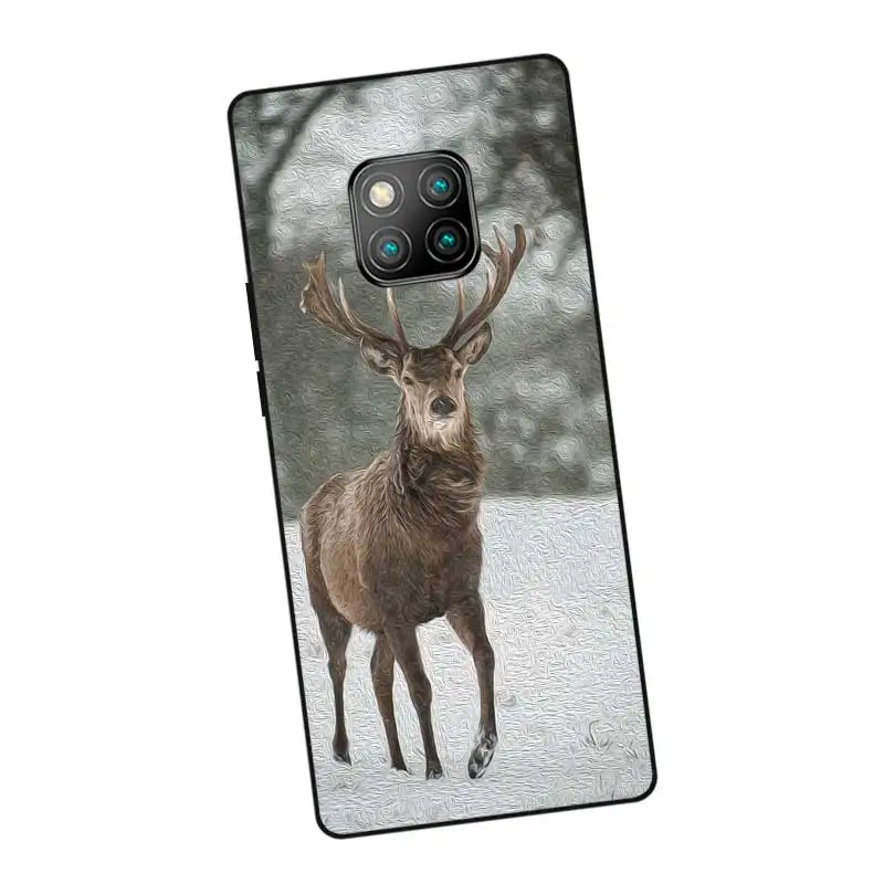 N386 Sika Deer Bambi Black Silicone Case Cover For Huawei Mate 8 9 10 20 30 Lite Pro |