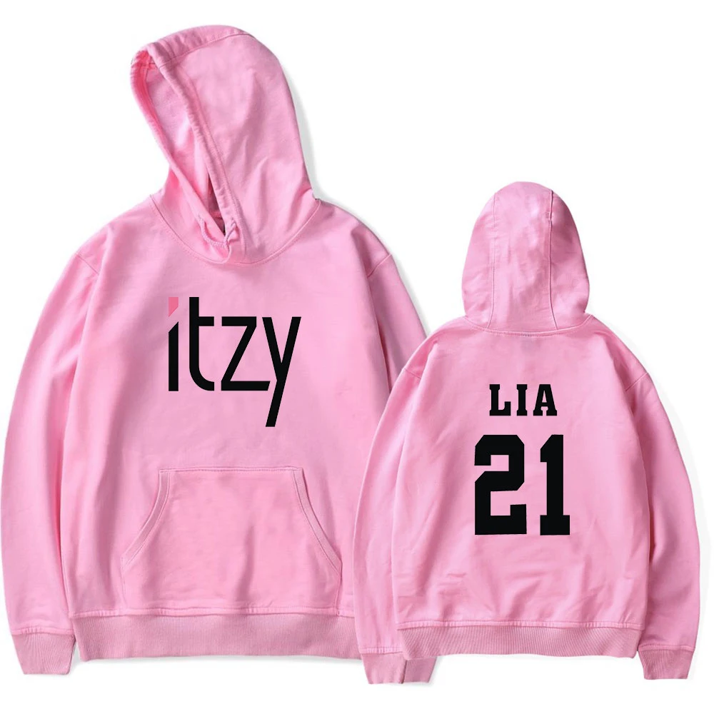 Лидер продаж толстовки с принтом ITZY розовый свитшот для мужчин и женщин Harajuku