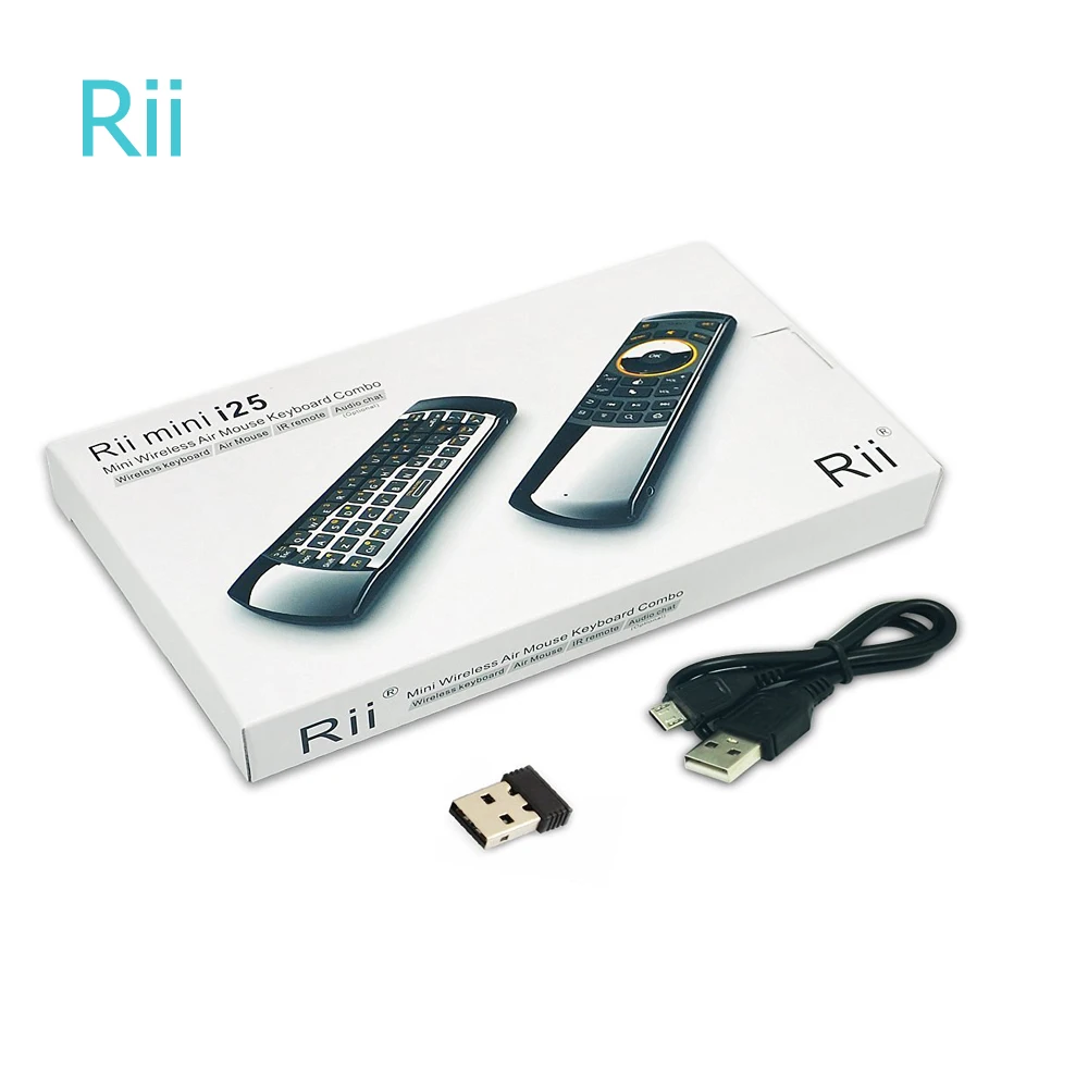 Rii i25A 2 4G Беспроводная русская английская Клавиатура Fly Air mouse IR удлинитель