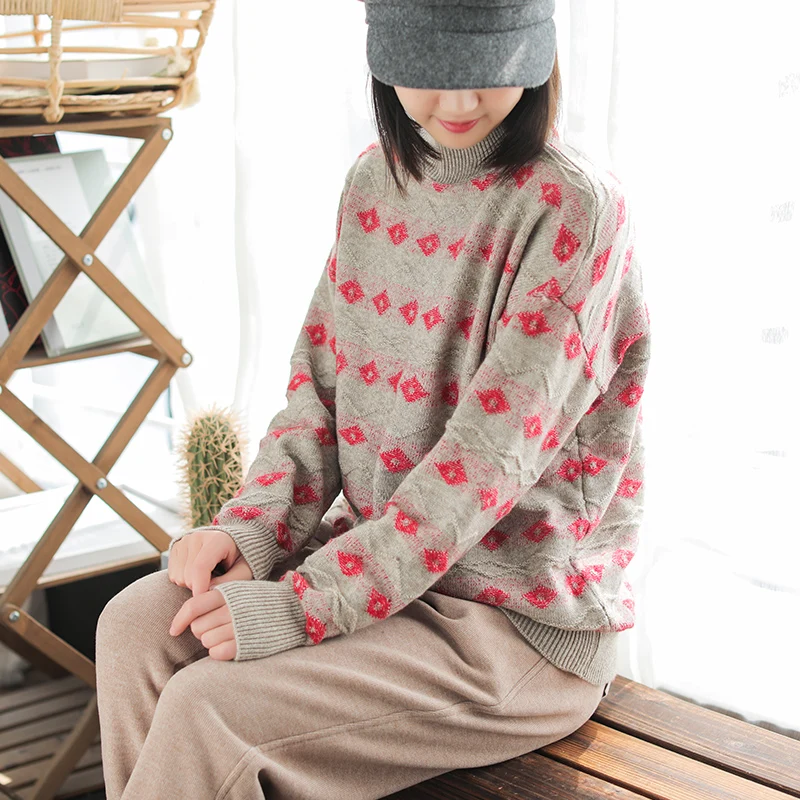 Осенне-зимний свитер модные женские свободные топы Mori girl новый с высоким