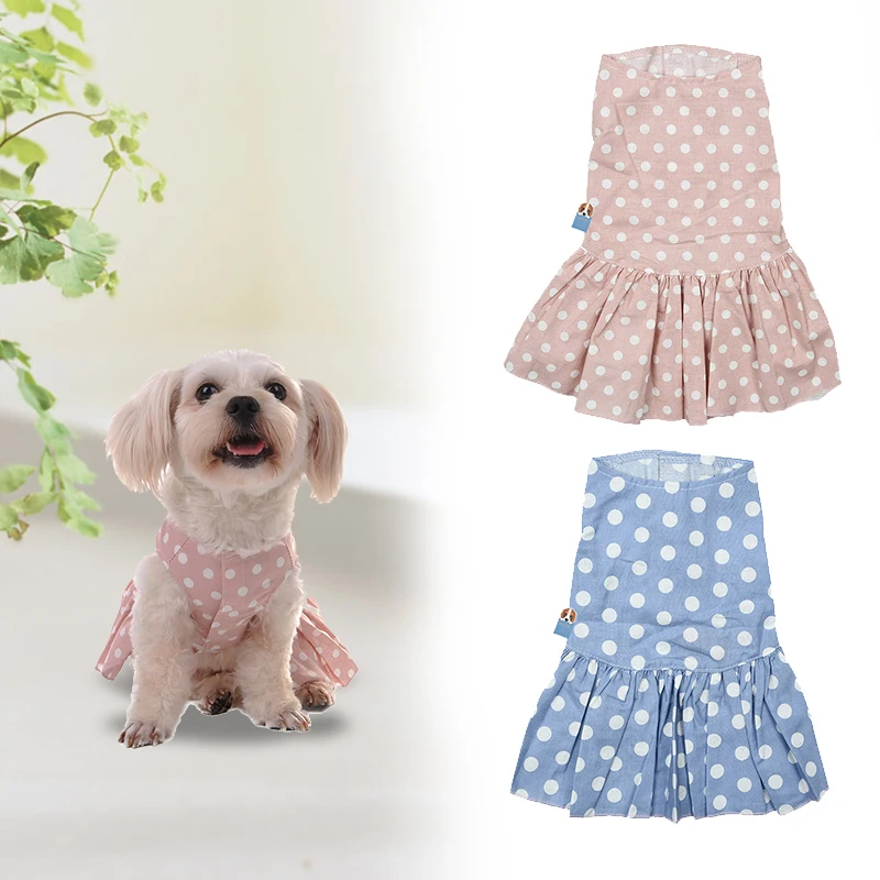 Супер милые пушистые платья в горошек для собак юбка принцессы одежда домашних