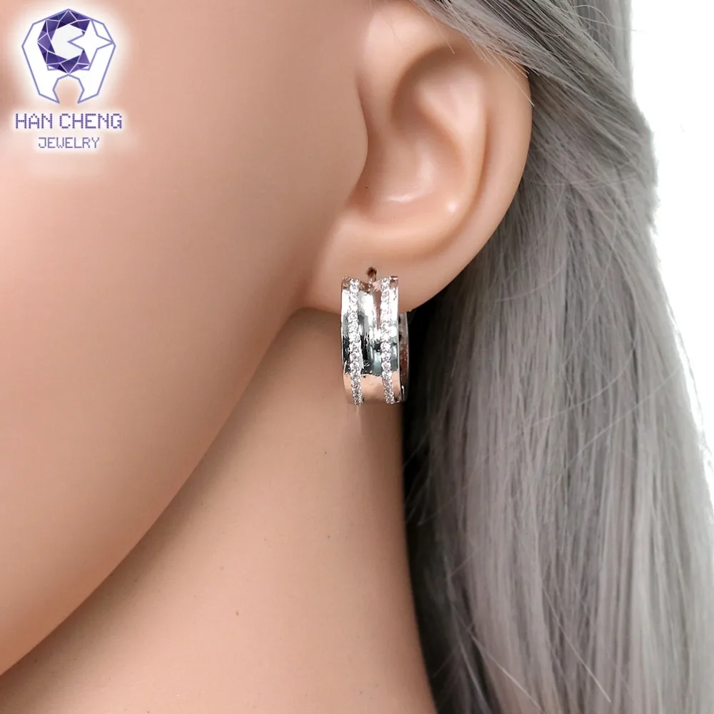 HanCheng Новые Модные Роскошные полые драгоценные камни циркон CZ круглые большие