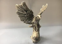 9 tibetan bronze silver carved beast animal bird spread the wings eagle hawk