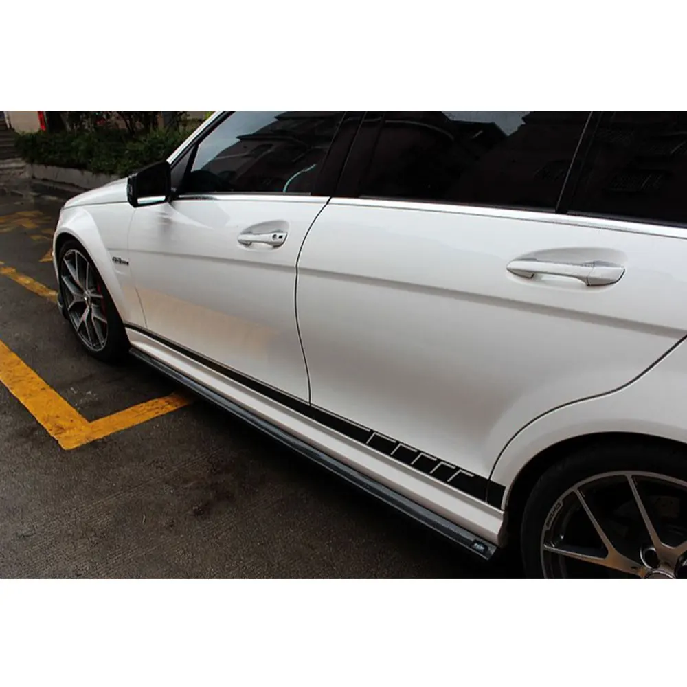 Для Benz C Class W204 C204 C300 C63 AMG 2012 2014 углеродное волокно/FRP боковая юбка Бампер Комплект