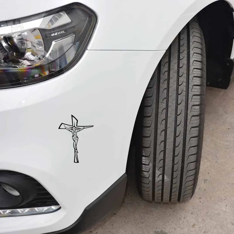 

YJZT 13.1CM*17.8CM Jesus Vinyl Motorbike Creative Sticker Decals Black/Silver C13-000191