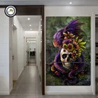 Цветочный Череп от Sunima-тариарт HD печать 3 шт. холст художественные картины для гостиной с рамкой декоративные картинки