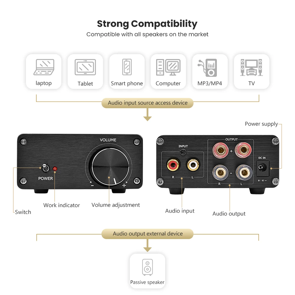 Усилитель сабвуфера AIYIMA Dual TPA3116 цифровой мини усилитель высокой мощности Hi Fi