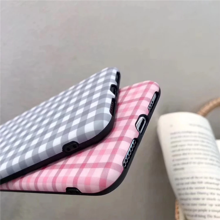 Простой розовый клетчатый чехол для телефона Wixcen Iphone Xs Max XR противоударный