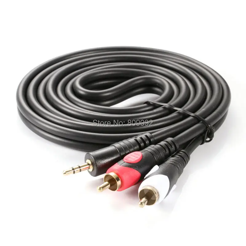 3 5 мм позолоченный стерео штекер 2RCA мужской музыкальный аудио OFC AV кабель для