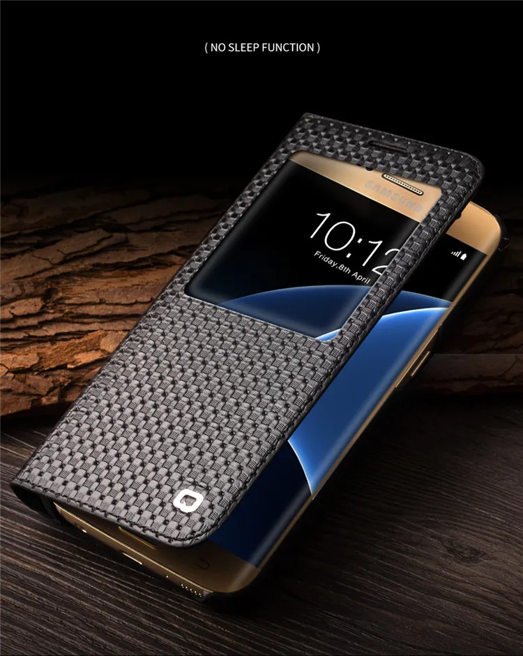 QIALINO Модный чехол из натуральной кожи с узором для samsung Galaxy S7, чехол ручной работы для S7 edge, для G9300, для G9350 5,1/5,5