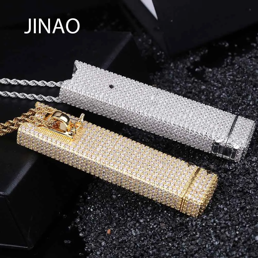 Новый чехол JINAO Juul ожерелье с подвеской со льдом микро кубический цирконий