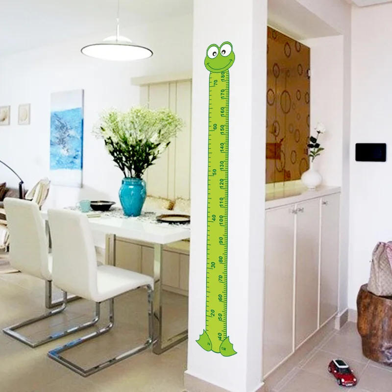 Горячие DIY мультфильм животных лягушка Высота Мера настенные наклейки 1603 детская