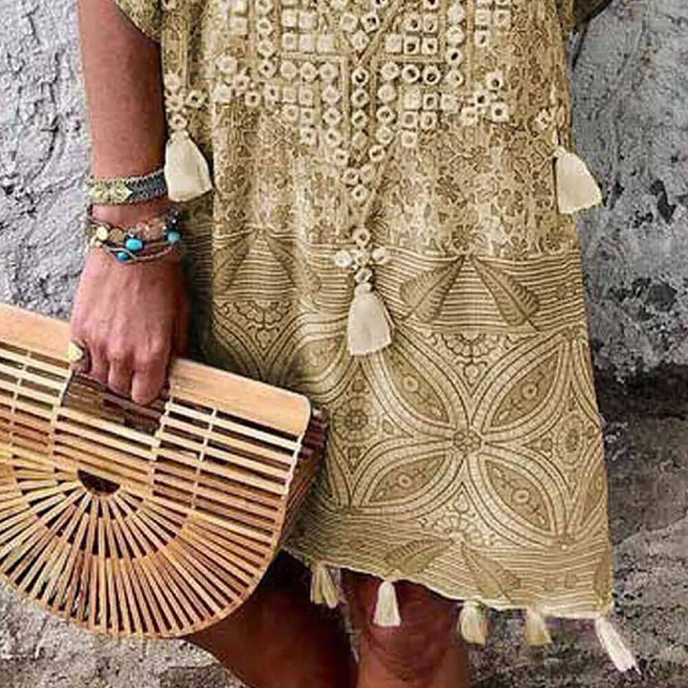 Женская футболка с коротким рукавом Boho Повседневная летняя большого размера |