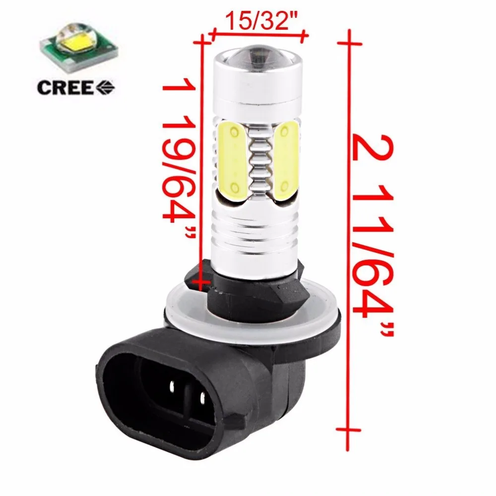 2 шт./лот 11 Вт H27 881 880 889 890CREE XP-E Q5 4-COB LED объектив для проектора автомобиля DRL