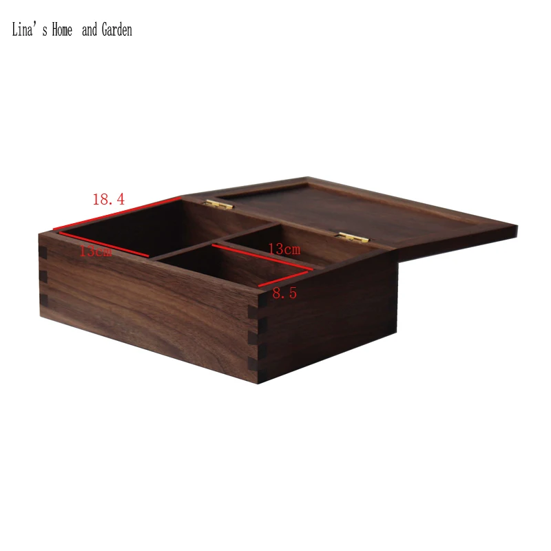 Ящик для keepsake из массива черного ореха с крышкой и 3 отделениями|Коробки ящики