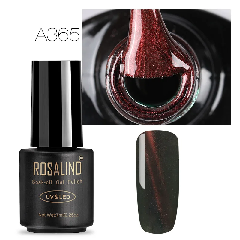 A365 Набор гель-лаков ROSALIND UV Vernis полуперманентный праймер Базовое покрытие 7 мл Гель-лак для кошачьих глаз дизайн ногтей маникюр ногтей Гель-лаки - Цвет: A365