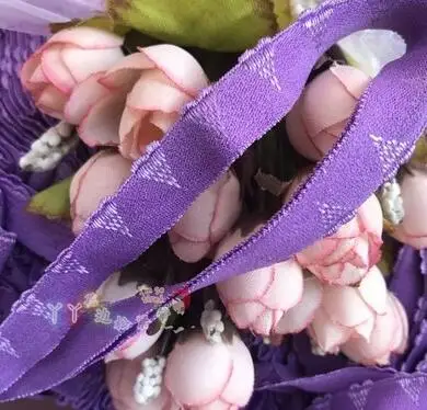 purple 6 м/лот, 1 см ширина, высокое качество, эластичная кружевная отделка для самостоятельного пошива одежды, кружевная лента для повязки на голову - Цвет: purple
