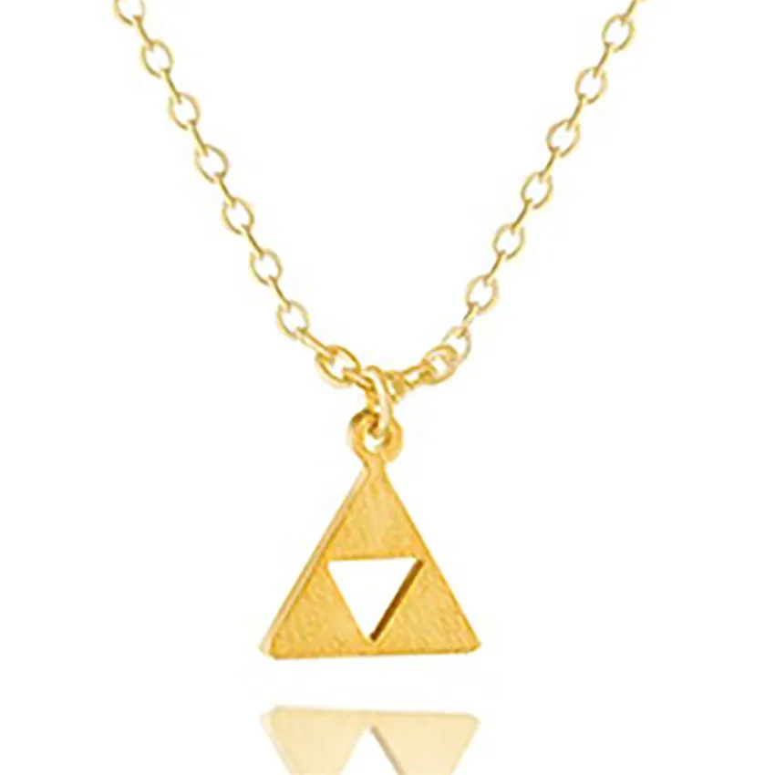 Collier Femme Anime The Legend Of Zelda Triforce Necklace Metal Figure Pendant Necklace Friendship Gift Triangle Chocker Jewelry