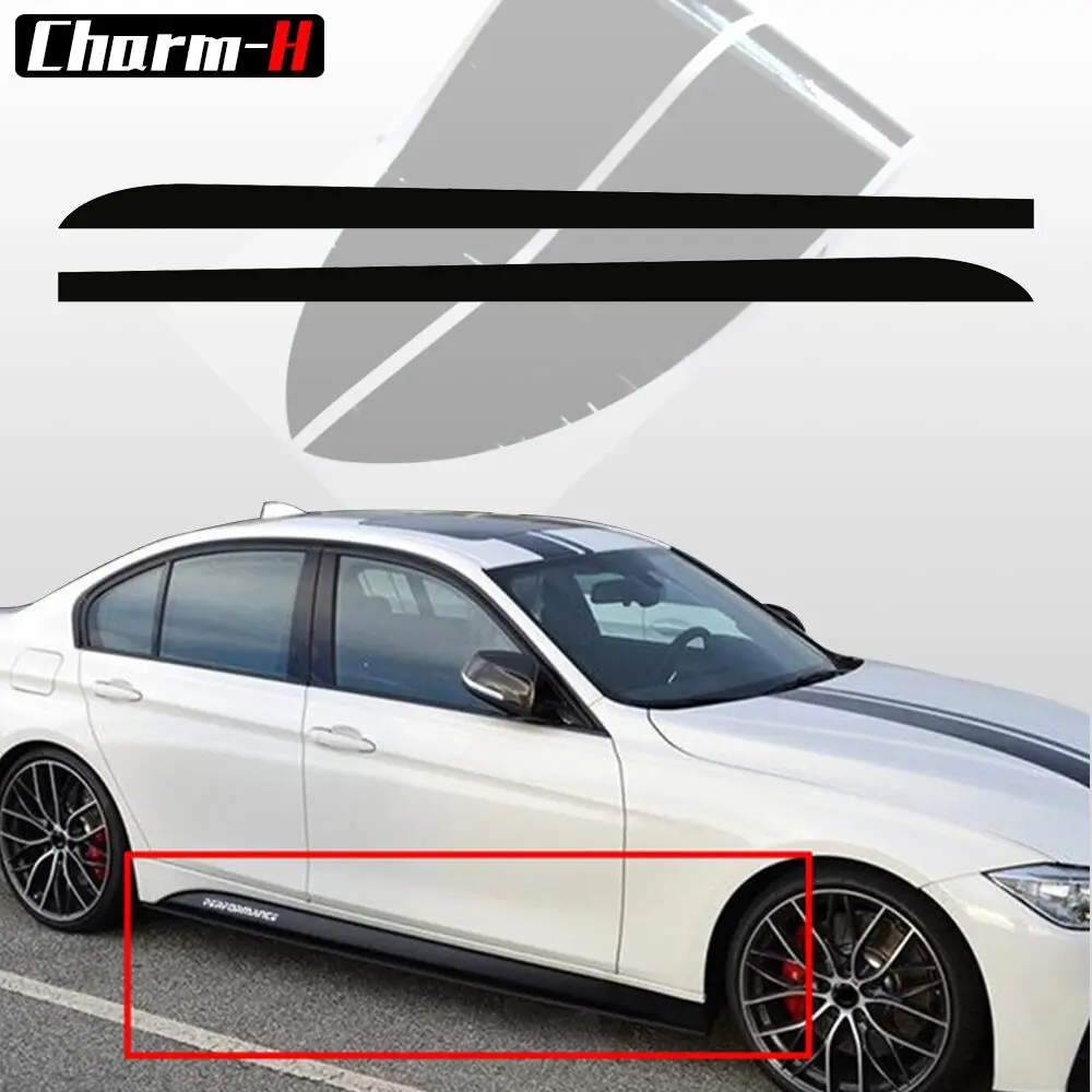 Наклейки 5D из углеродного волокна в полоску на порог и юбку для BMW F30 F31 M Packet Line Sport | Отзывы и видеообзор