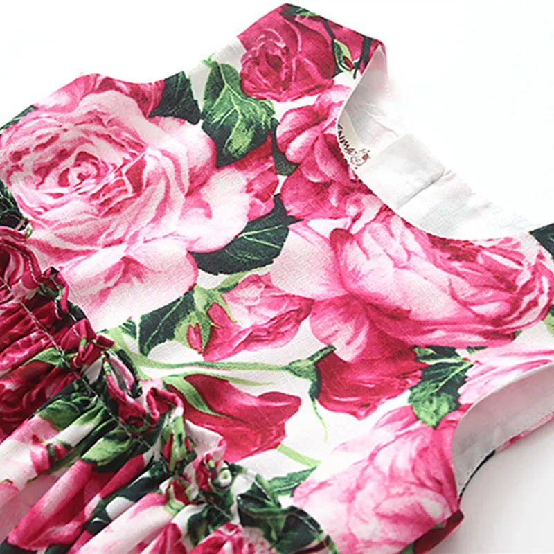 Girls Summer Dress With Bag Ice Cream Printed Sleeveless Party For Baby Girl High Quality New Fashion | Детская одежда и обувь