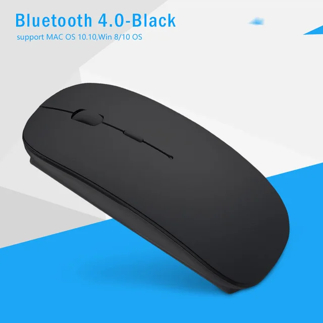 Аккумуляторная Bluetooth 4,0 Беспроводная тонкая мышь Мыши для iPad Mac Apple ноутбук Macbook Ноутбук Настольный планшет поддержка 10 - Цвет: bluetooth 4.0 black
