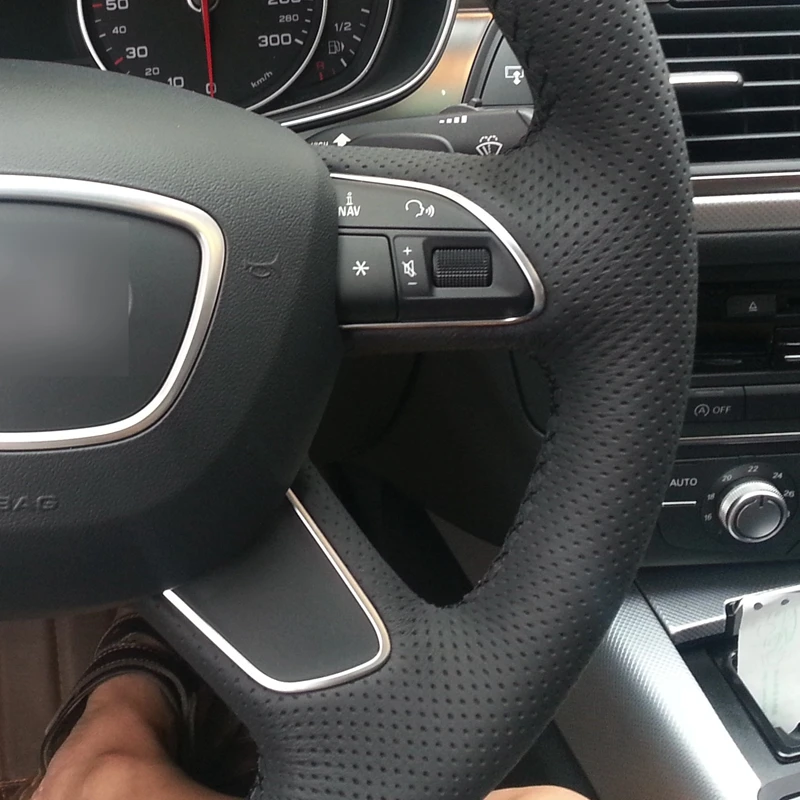 Оплетка на руль из натуральной кожи для Audi Q7 2012-2015 Q3 Q5 2013-2016 A4 (B8) 2014 2015 A6 (C7) 2014-2016 |
