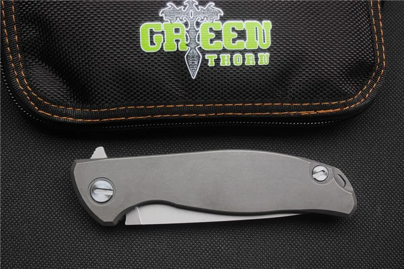 Складной нож Green thorn F95 Flipper титановый Карманный резец с плоской ручкой лезвие D2 TC4