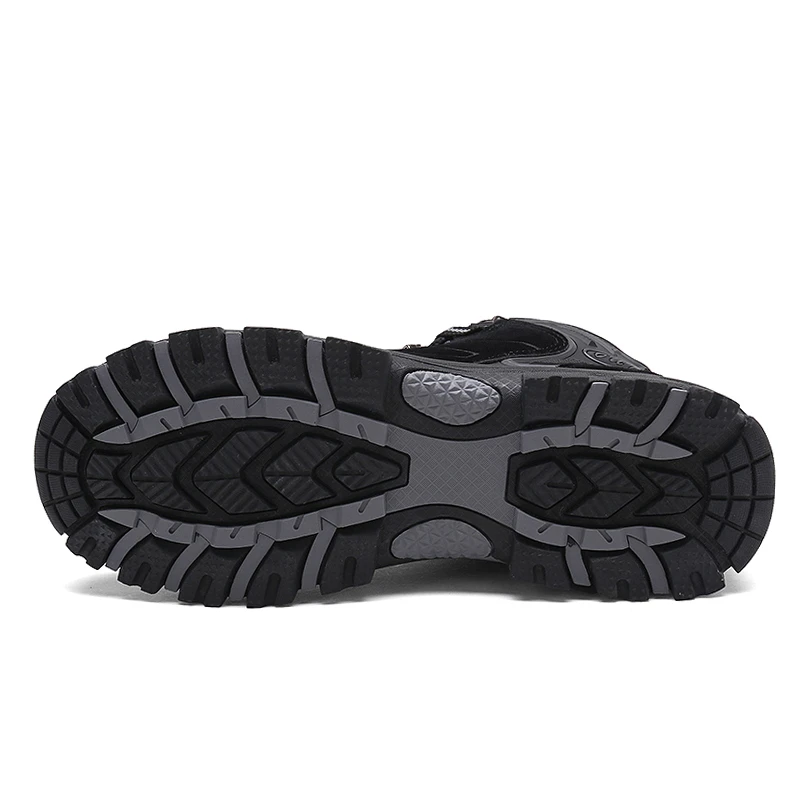 Мужские рабочие ботинки AKZ Зимние Теплые ботильоны на меху Замшевые мужские