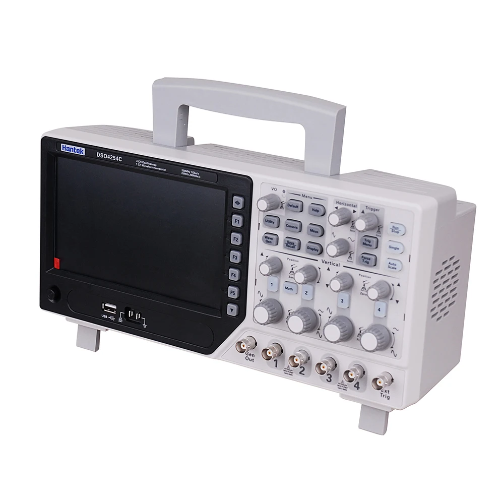Цифровой осциллограф Hantek DSO4254C портативный 4 канальный 250 МГц ЖК ПК + EXT DVM с