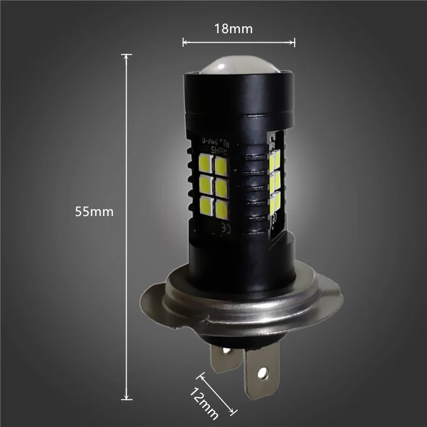 2 шт. H7 светодио дный противотуманных фар 21SMD 3030 фишек 1200LM автомобилей свет лампы ходовые Вождение лампы Авто 12 В белый 6000 К