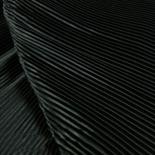 Ткань для одежды из чистого черного жемчуга плиссе в гармошку шелковая атласная
