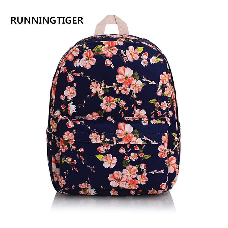 RUNNINGTIGER женский рюкзак с цветочным принтом Холщовый школьный модные школьные