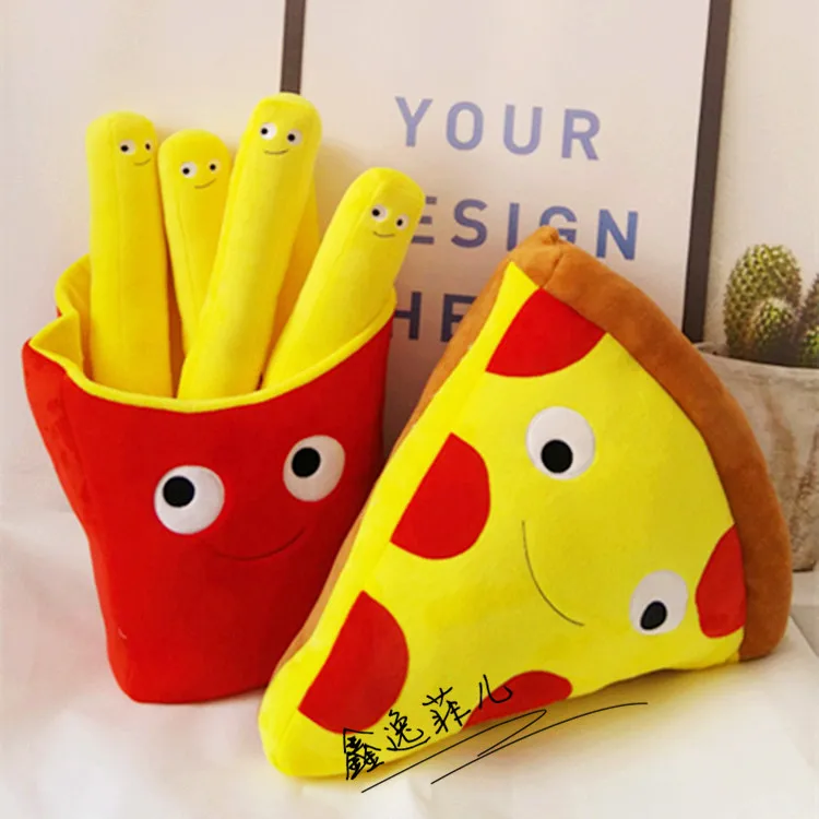 

Candice guo! plush toy Hamburger milky Tea milk French fries Pizza Hot dog sausage food style potato chips pillow cushion 1pc