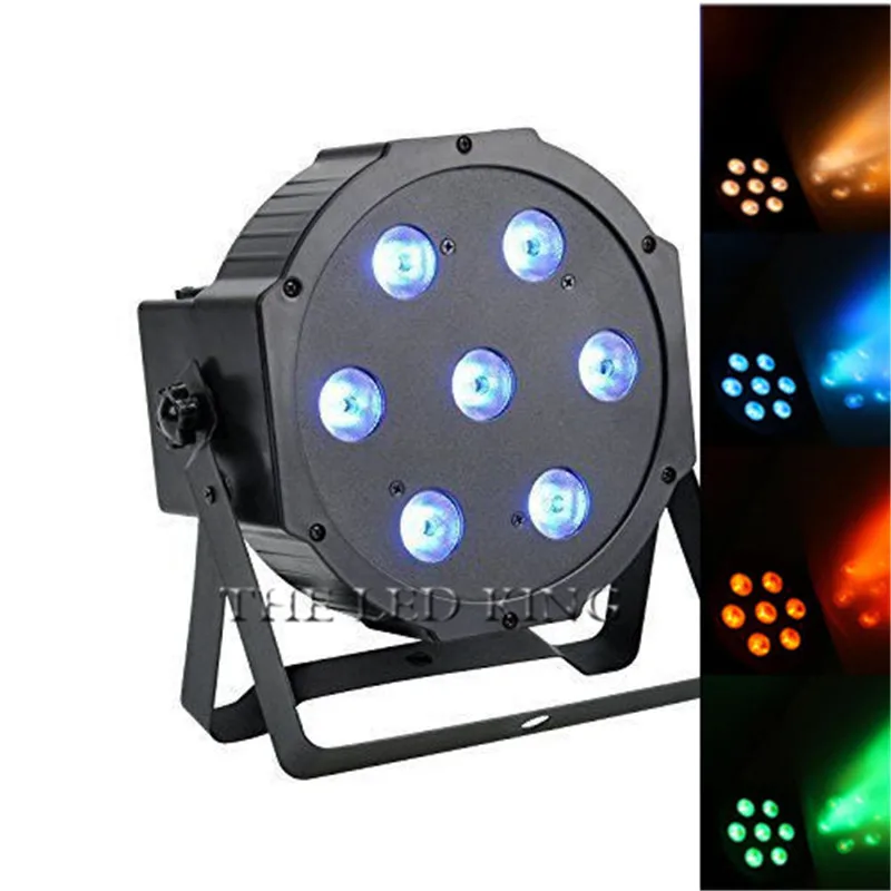 Бесплатная доставка 7X12 Вт LED Par огни RGBW 4в1 плоский DMX512 управление диско KTV