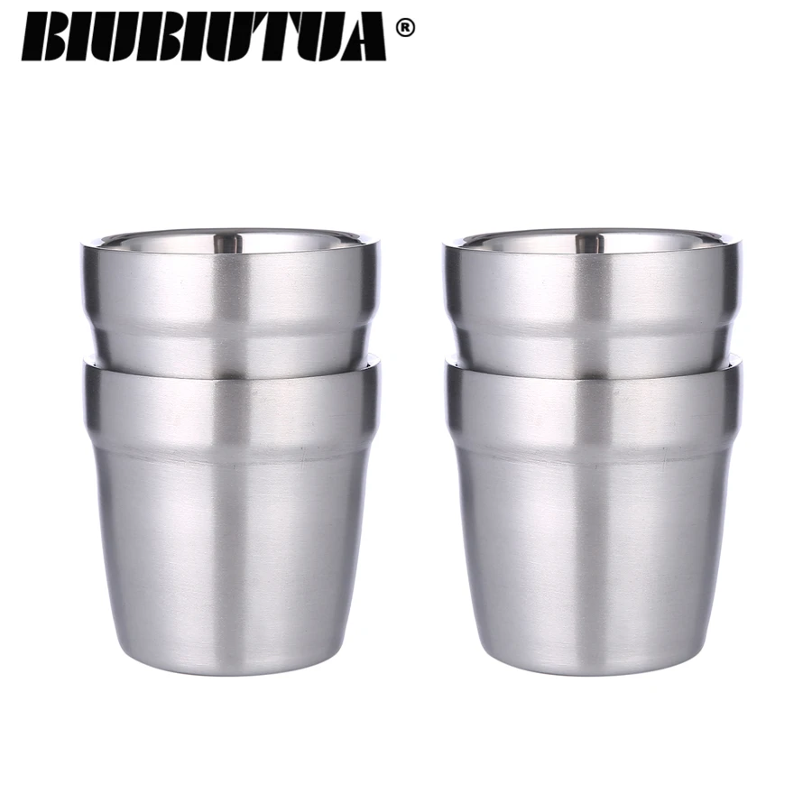 BIUBIUTUA 304 Нержавеющая сталь кружки с двойными стенками Изолированная кружка