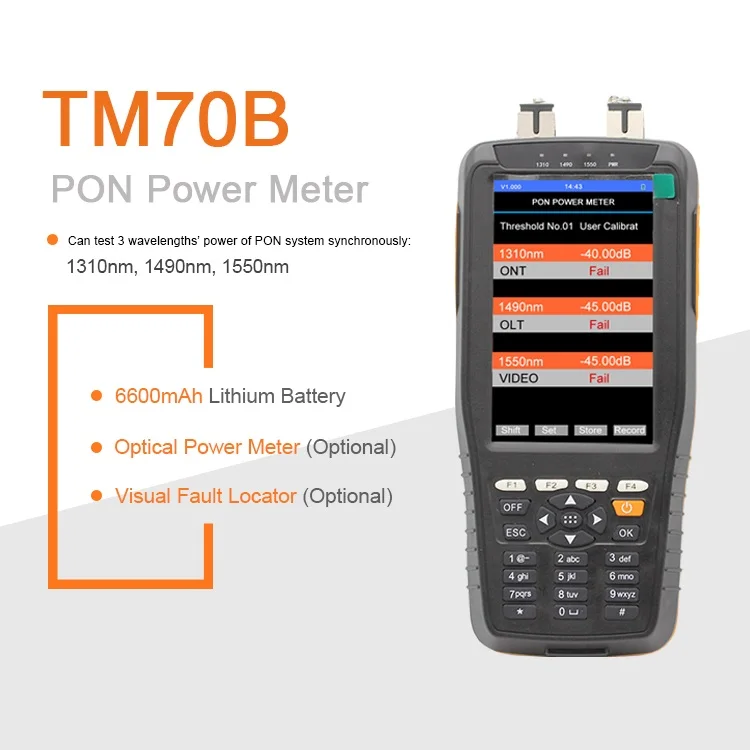 Измеритель мощности TM70B PON 1310/1490 нм с дополнительной функцией оптического